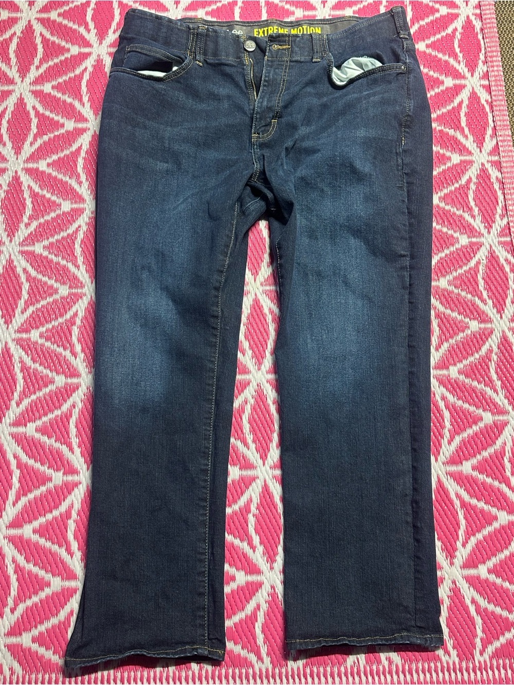 Lee Extreme Motion Athletic Fit Tapered Jeans Men's 36x30 Dark Wash Stretch